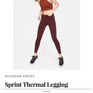 Outdoor Voices Sprint Thermal Legging in Burgundy (Medium)